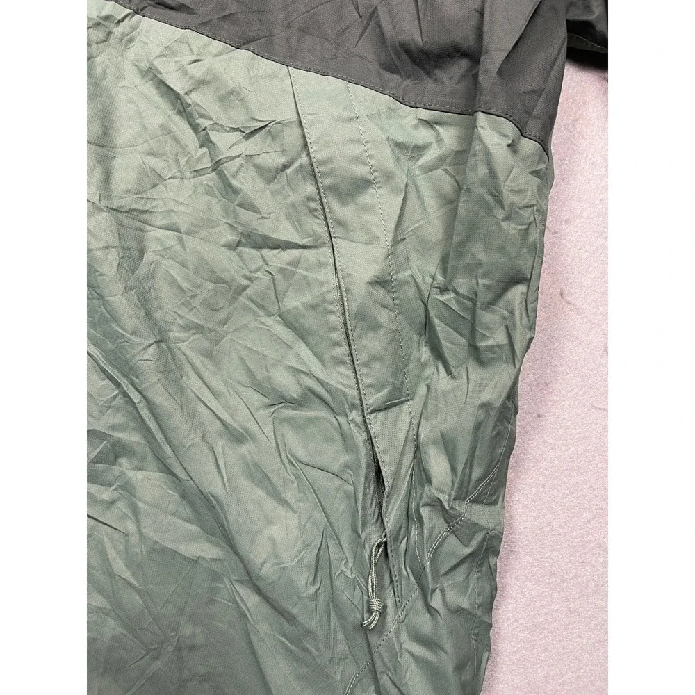 The North Face Hooded Windbreaker Jacket Men XXL Grey Green Colorblock Excellent